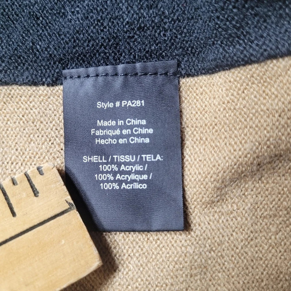 Parrish LA Stevie Neutral Color Block Poncho PA281 - Picture 5 of 7